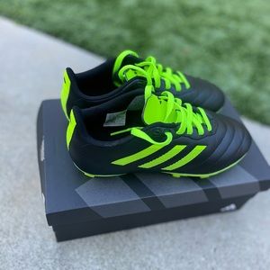 adidas Kids Black and Neon Green Sneakers
